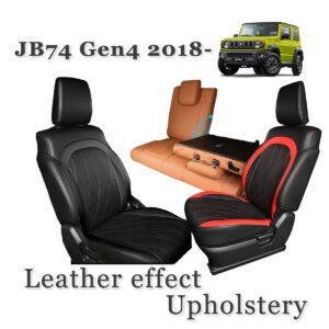 Premium Leather-Effect Seat Covers (Full Set) – Suzuki Jimny JB74 / Gen 4 (Black | Black & Red | Tan)